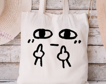 Funny Middle Finger Tote Bag, Funny Tote Bag, Tote Bag Gift, Cute Tote Bag, Shopping Bag, Gift For Her, Mom Tote Bag, Personalized Tote