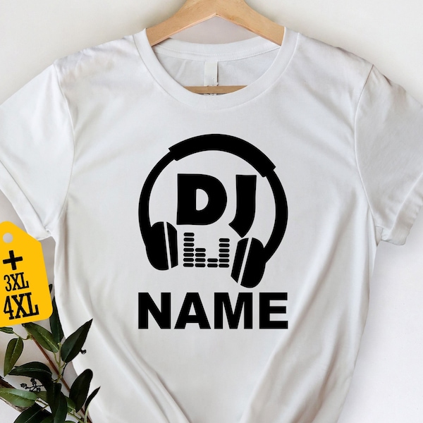 Customized DJ Shirt With Name, Personalized Gift, Funny Disc Jokey Shirt, Custom DJ Tee, Music Lover Shirt, Techno Music T-shirt
