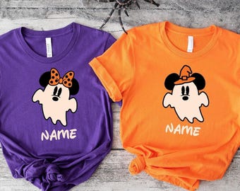 Custom Disney Halloween Family Matching Shirt, Mickey And Minnie Shirt, Halloween Party Shirt, Disneyland Shirt, Spooky Season Shirt Gift