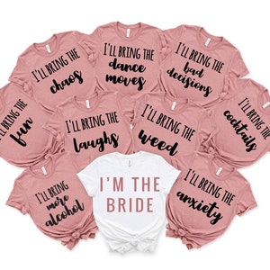 Bachelorette Party Shirts for Bride and Bridesmaids, Matching Bridal Party Shirts, Team Bride Shirts, Custom Wedding Shirts for Group