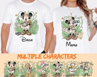 Disney Animal Kingdom Family Shirts, Safari Mickey Minnie Shirt, Personalized Disney Explore Tee, Matching Disney Park Safari T-Shirts