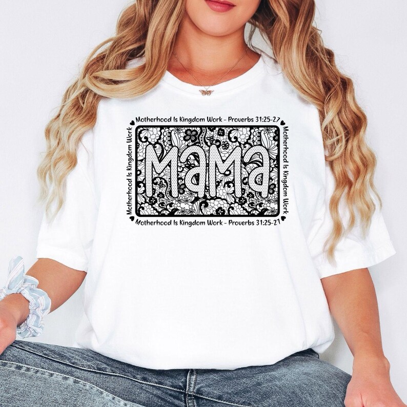 Comfort Colors® Mama Christian Shirt, Motherhood Is Kingdom Work Shirt, Proverbs 31 Shirt, Religious Mama Shirt, Bible Verse Mom Gift image 4