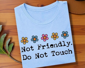 Not Friendly Shirt, Funny Introvert Graphic Tee, Do Not Touch T Shirt, Sarcastic Quote Womens Top, Attitude Humor Gift Idea, Relatable Style