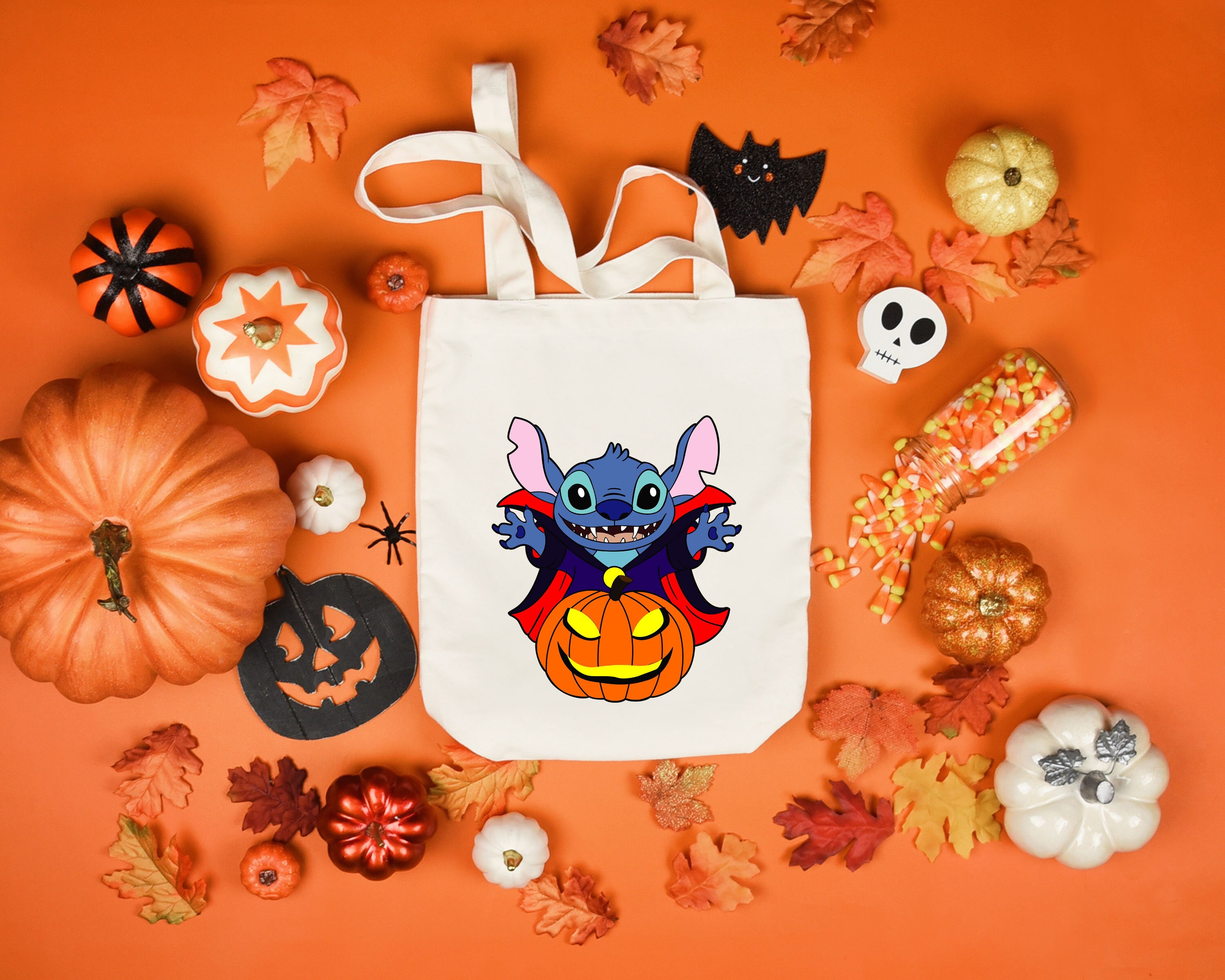 Stitch Halloween Tote Bag Trick Or Treat Tote BagHalloween Etsy