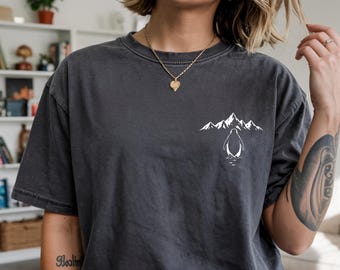 Minimalist Penguin Mountain Shirt, Comfort Colors® Aesthetic Adventure T-Shirt, Quiet Courage Graphic Tee, Lonely Penguin Art Shirt