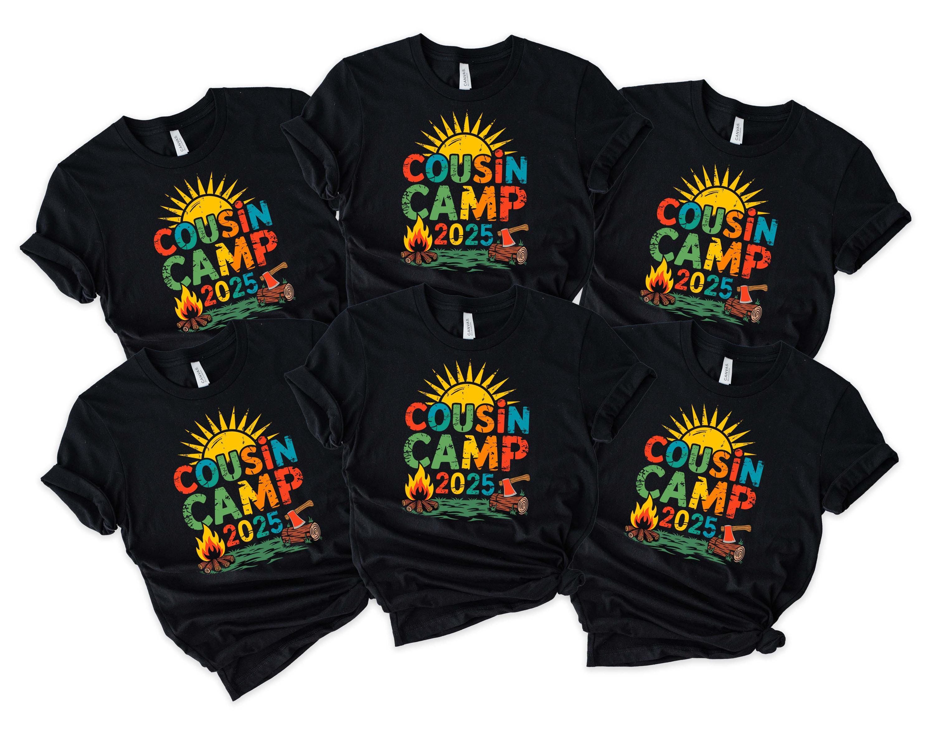 Cousin Camp 2025 Shirt, Family Summer Campfire Shirt, Matching Cousin Camp Shirt, Camping Trip Shirt, Kids Outdoor Adventure Shirt for Him