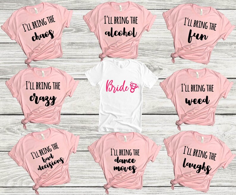 Bachelorette Party Shirts for Bride and Bridesmaids, Matching Bridal Party Shirts, Team Bride Shirts, Custom Wedding Shirts for Group bild 2
