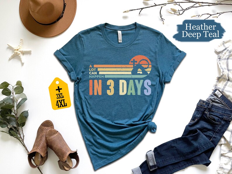 A Lot Can Happens In 3 Days Shirt, Retro Easter Day Shirt, He Is Risen Shirt, Jesus Shirt, Christian Gift, Easter Family Shirt image 8