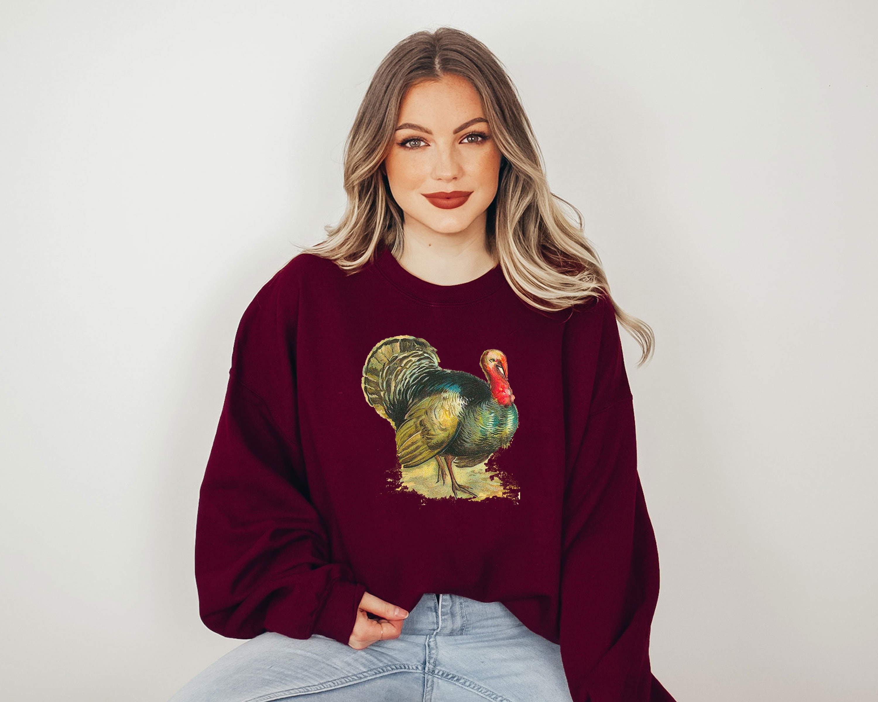 Discover Vintage Turkey Sweatshirt, Thanksgiving Shirt, Thanksgiving Sweatshirt, Autumn Shirt, Fall Sweatshirt, Turkey Shirt, Vintage Thanksgiving