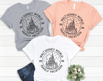 Walt Disney World 2026 Family Vacation Shirt, Disney Castle Shirt, Family Disney Trip Shirt, Disneyland Vacation Shirt
