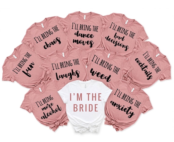 Bachelorette Party Shirts for Bride and Bridesmaids, Matching Bridal Party Shirts, Team Bride Shirts, Custom Wedding Shirts for Group