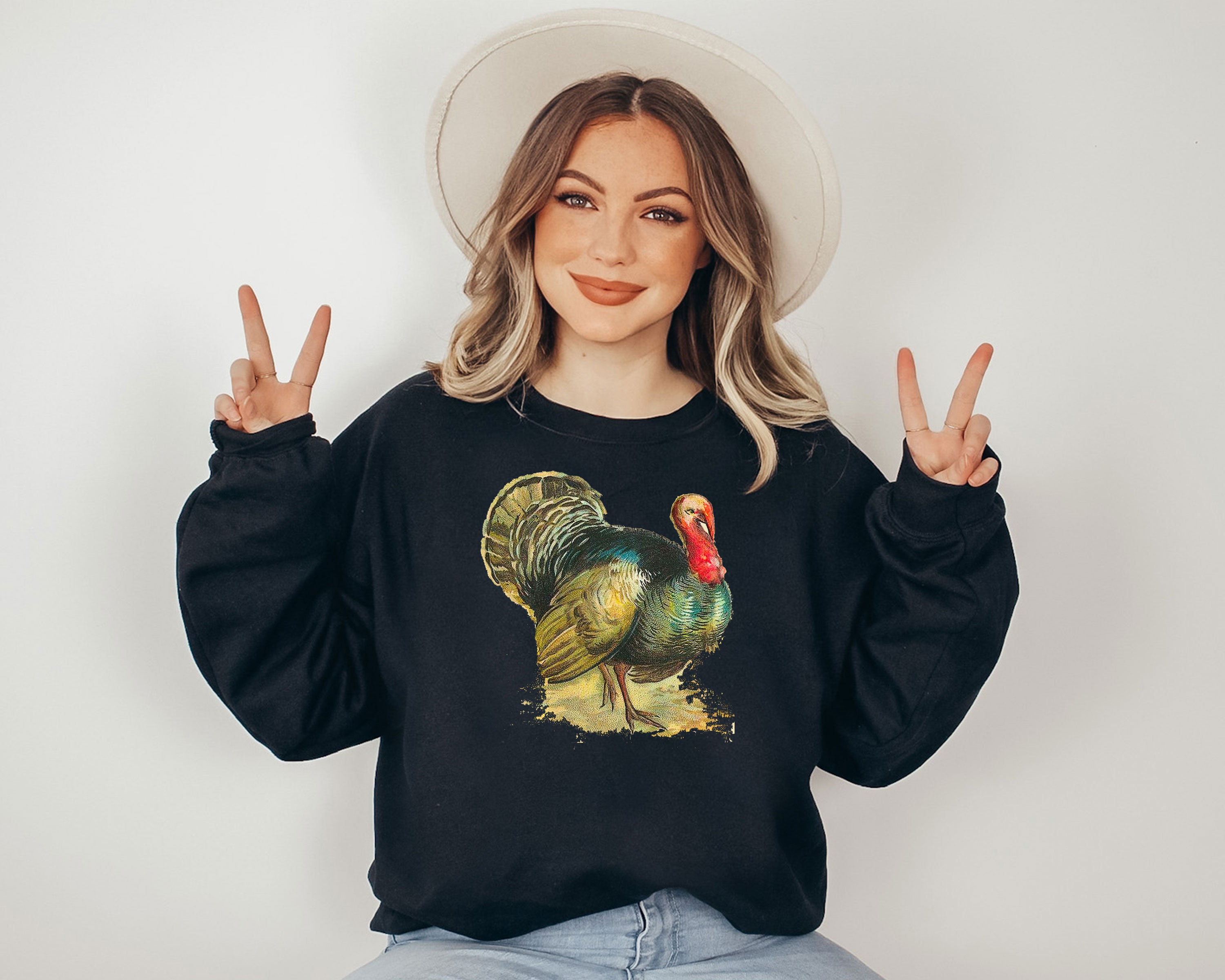 Discover Vintage Turkey Sweatshirt, Thanksgiving Shirt, Thanksgiving Sweatshirt, Autumn Shirt, Fall Sweatshirt, Turkey Shirt, Vintage Thanksgiving