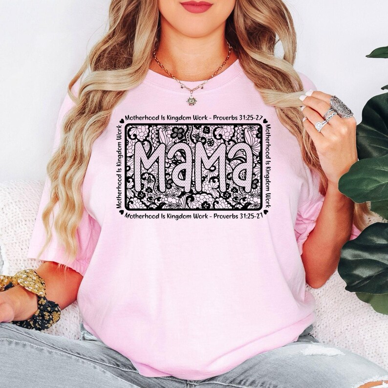 Comfort Colors® Mama Christian Shirt, Motherhood Is Kingdom Work Shirt, Proverbs 31 Shirt, Religious Mama Shirt, Bible Verse Mom Gift image 5