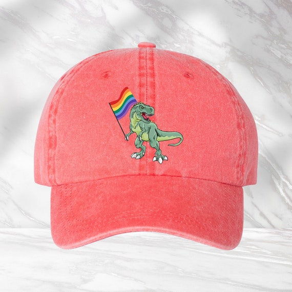 Dinosaur Rainbow Flag Hat, LGBTQ Hat, LGBTQ+ Pride Cap, Pride Parade Hat, LGBTQ Support Cap, Pride Month Gift, Colorful Equality Hat