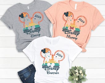 Matching Disney Family Vacation 2026 Shirt With Custom Names Personalized Disneyland Trip Shirt Walt Disney World Shirt Magical Kingdom Tee