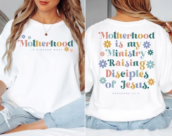 Comfort Colors® Motherhood Christian Mom Shirt, Proverbs 22 6 Shirt, Faith Mom Shirt, Ministry Mom Tee, Religious Mom Gift
