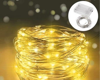 LED Fairy Lights Battery Operated Micro Warm White Party 2M/5M/10M (20/50/100 LED bulbs)