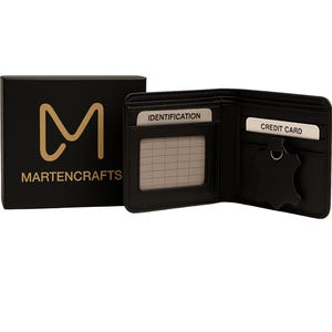 Cartera de cuero hecha a mano – Cartera delgada plegable para hombre – Cartera minimalista con bloqueo RFID – Regalo personalizado – Cartera de cuero genuino