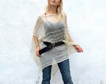 Linen Scarf Cream Yellow | 100% Linen Shawls and Wraps - Summer Scarf, Poncho Women, Beach Cover Up, Bridesmaid Shawl, Wedding Cape