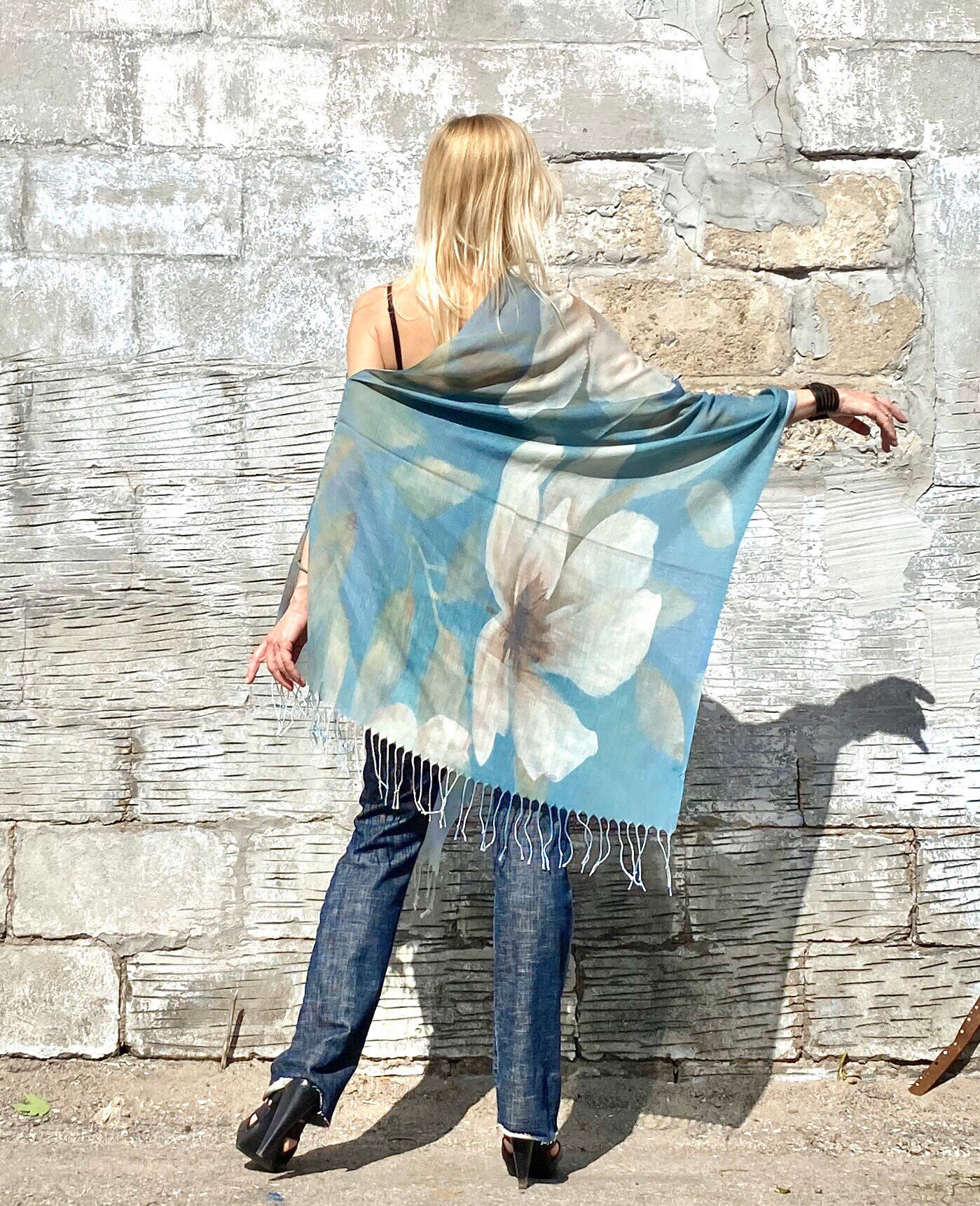 matching shawl for blue dress