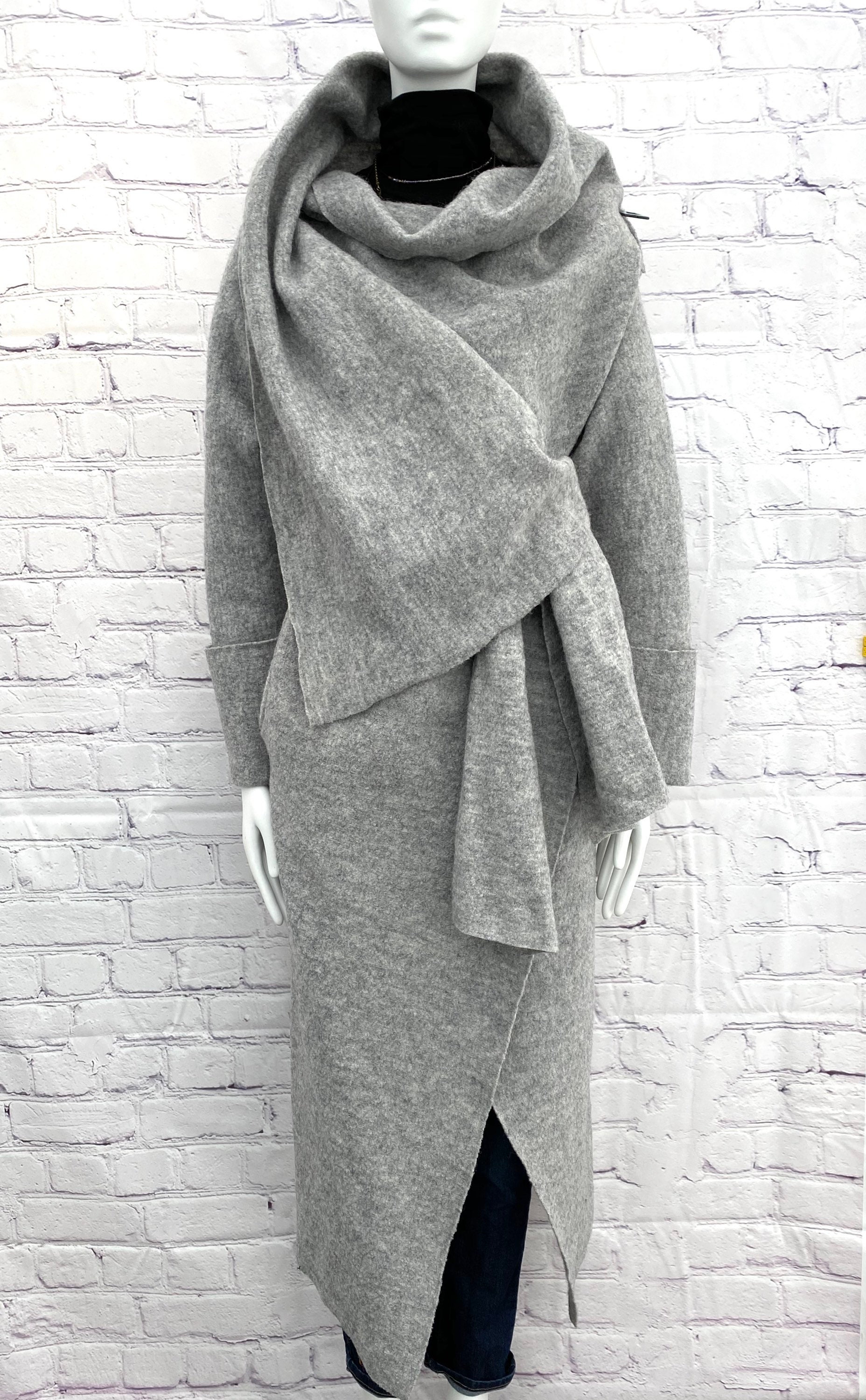 Boiled wool shop kimono coat