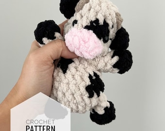 Bitsy Cow Crochet Pattern – Low Sew Plushie (PDF Pattern)