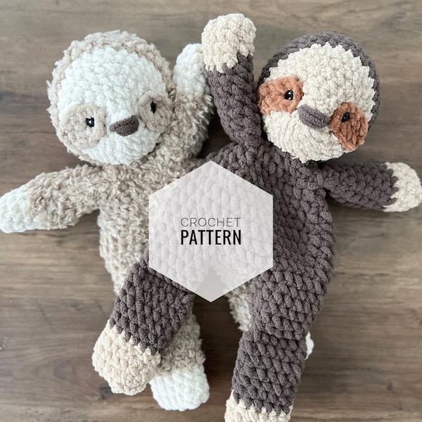 Sloan the sloth crochet pattern, amigurumi sloth pattern