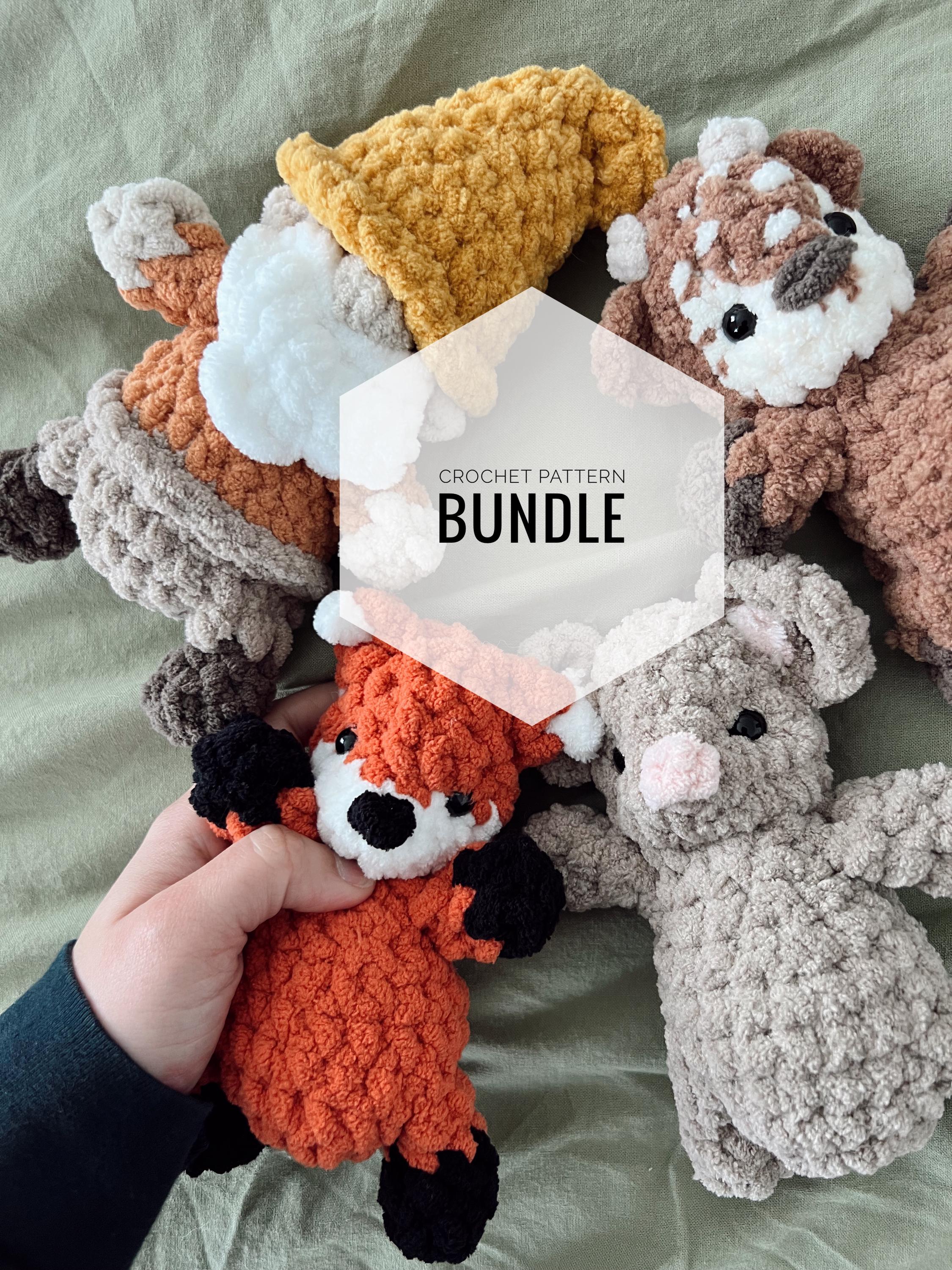 NO SEW- LOW Sew Bitsy Woodsy Friends. Crochet Gnome, Fox, Mouse and Fawn
