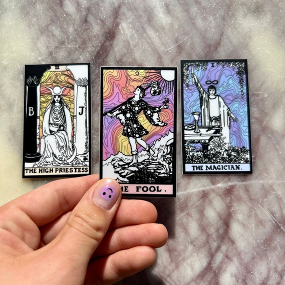 Groovy Tarot Card Stickers, Tarot Card, Tarot Card Sticker, Holographic,  Lovers, Magic Sticker, Trippy 