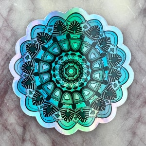 Adesivo mandala fungo olografico