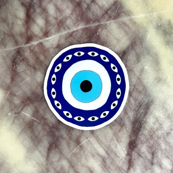 Evil Eye, Protection Symbol, Vinyl Sticker, All Seeing Eye, Holographic - Waterproof + Vinyl