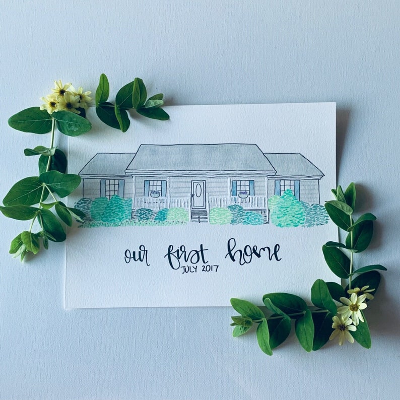 Custom House Watercolor Portrait