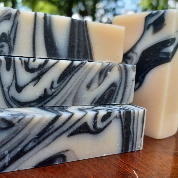 Sandalwood & Patchouli Scented Charcoal Soap / Apothecary Cleansing and Lathering Soap / Madi's Black Forest Soap