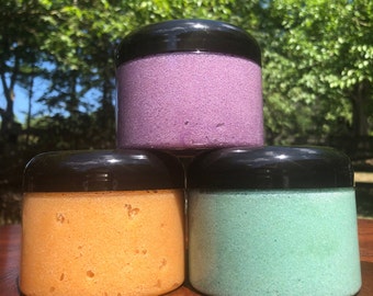 Body Exfoliating Vegan Sugar Scrub/  All Natural Handmade Sugar Scrub/ 3 Scents - 14 oz