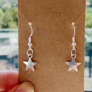 Silver Star Dangle Earrings
