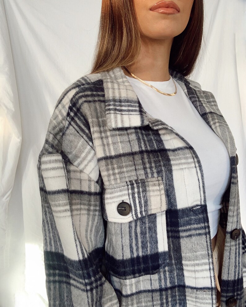 black checkered shacket