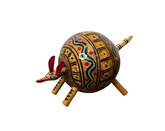 Armadillo Bobble Head figure Mexican decoration handmade artisan painted