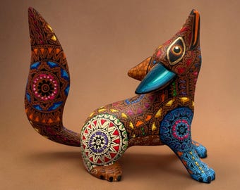Oaxaca Alebrije Howling Coyote: Traditional Mexican Folk Art