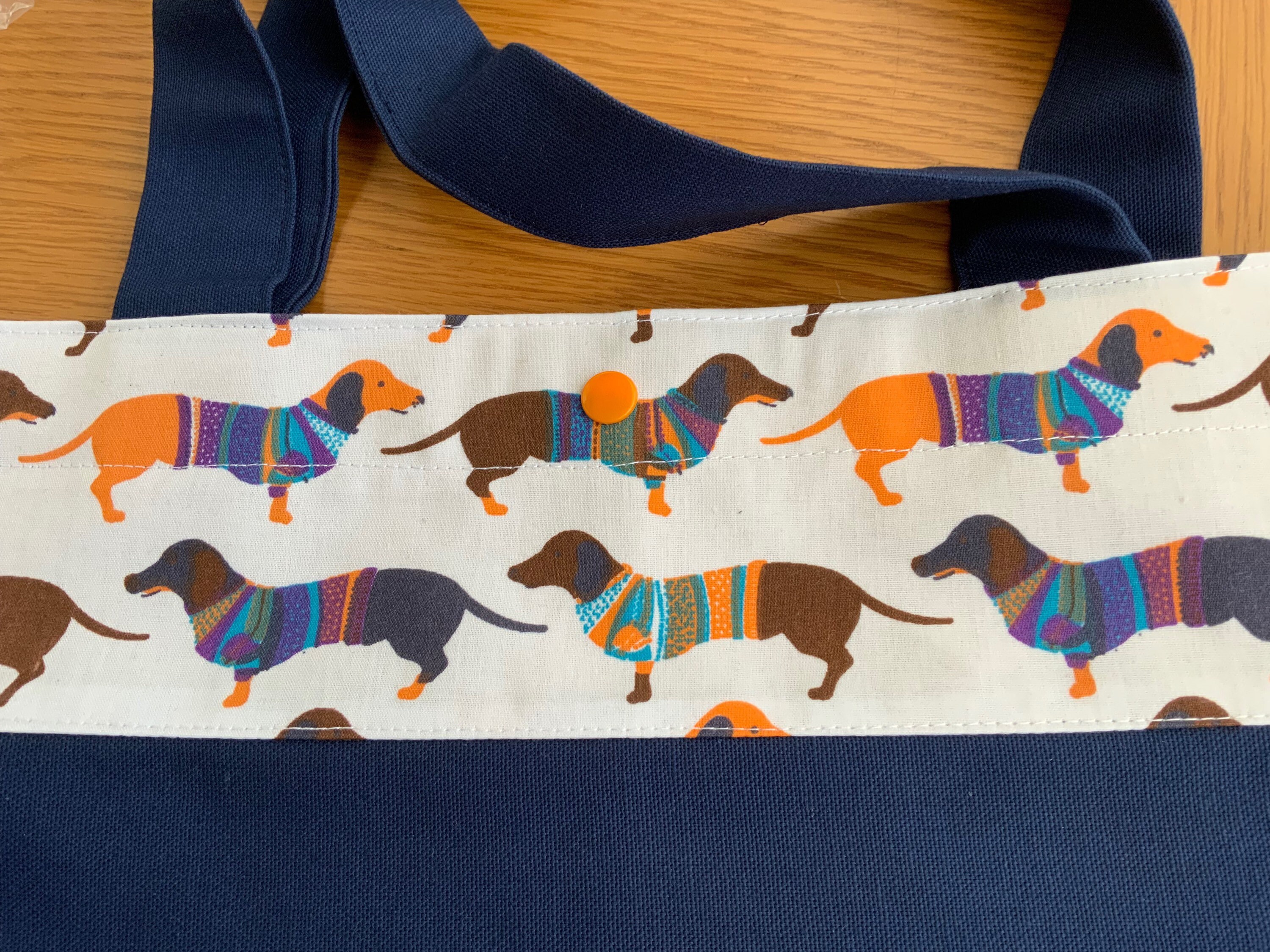 Tragetasche mit wasserdichtem Canvas Futter in marineblau mit | Etsy