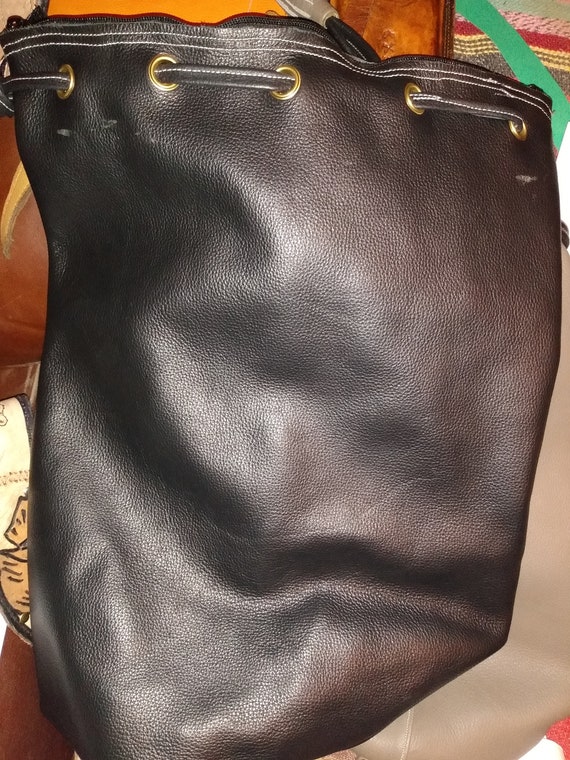 Handmade Leather Sailors Duffle Bag LEATHER Drawstring and ZIP Etsy