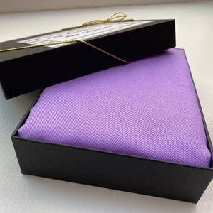 Scarf in Gift Box -Silky Purple Scarf Wrap Shawl Pashmina Elegant Black Gift Box with Golden Stretch Loop and Hand-written Personalized Card