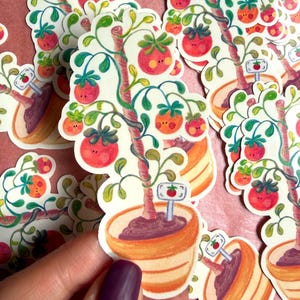 Potted Tomato Sticker – Handmade Sticker Brillant