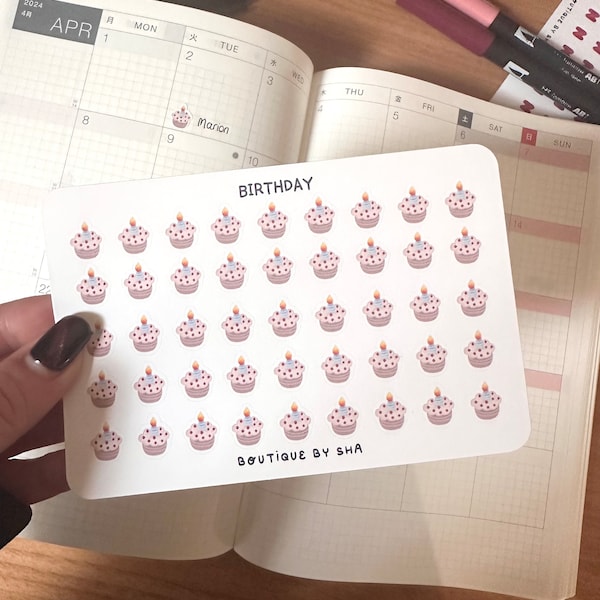 Autocollants mini icône Birthday pour planner