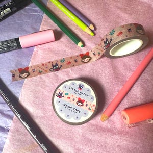 Washi Tape La Petite Sorcière - Ruban Adhésif décoratif 1,5 cm x 10m