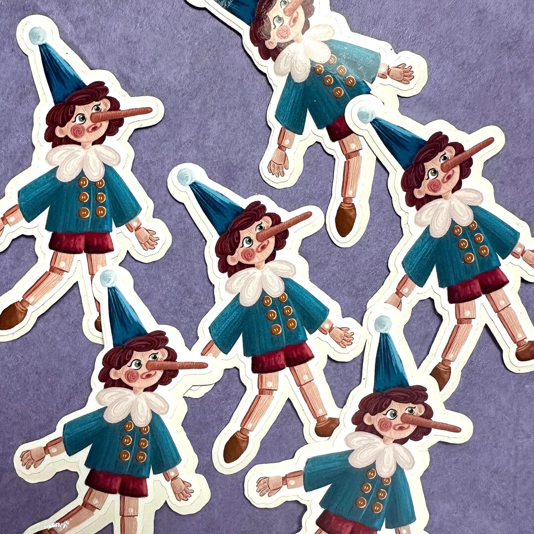 Pinnichio Jr. Sticker Pinocchio Sticker, Matte, Glossy or Holographic - Etsy