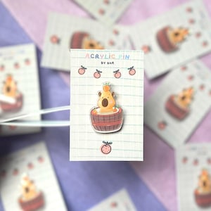 Capybara having a bath Acrylic Pin’s