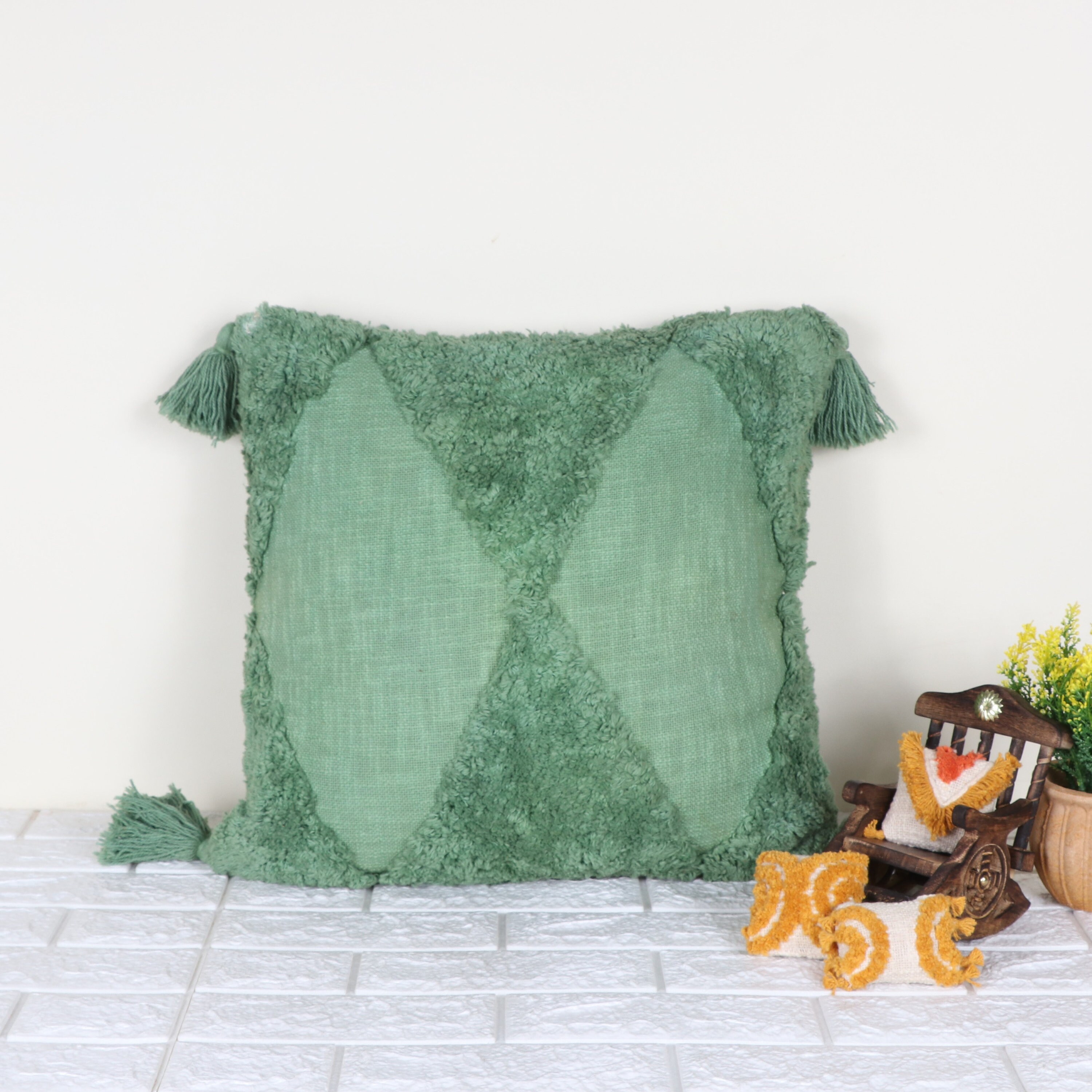 Cushion Cover 45x45 100 Cotton Tufted Textured Pillow Case Etsy