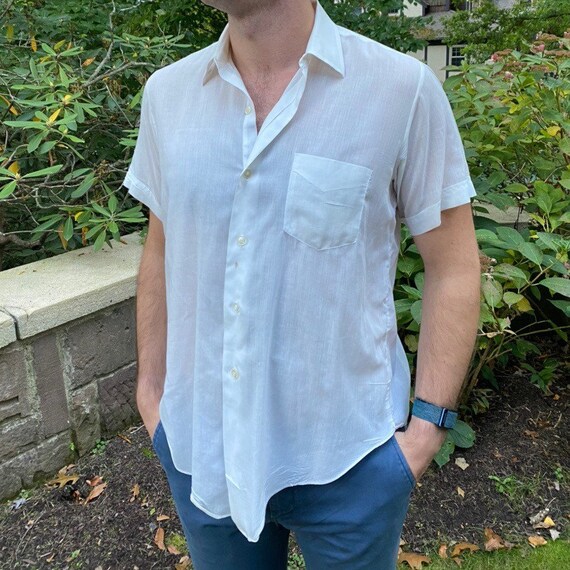 Vintage men’s 1950s cotton button down work shirt,