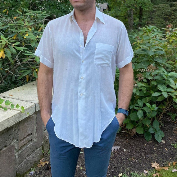 Vintage men’s 1950s cotton button down work shirt,