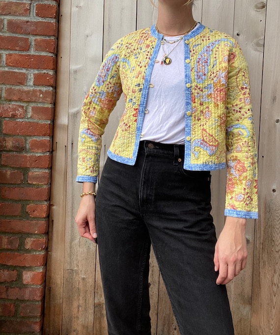 Vintage Reversible Paisley Cardigan Jacket, quilte